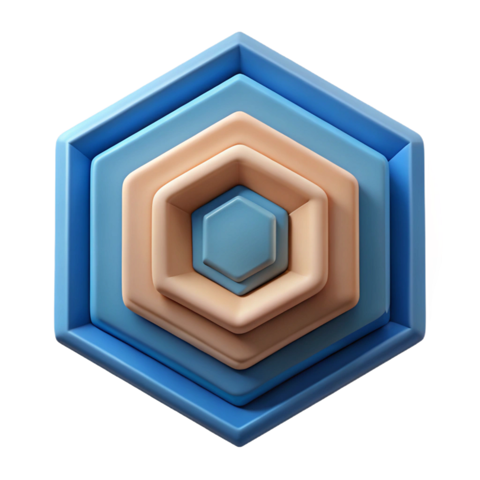 nostalgic vibrant Layered pentagons, geometric, clean lines, with Scalable Design. studio quality png