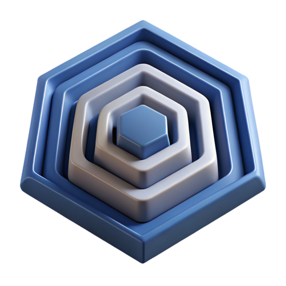 dynamic radiant Layered pentagons, geometric, clean lines, with Scalable Design. original png