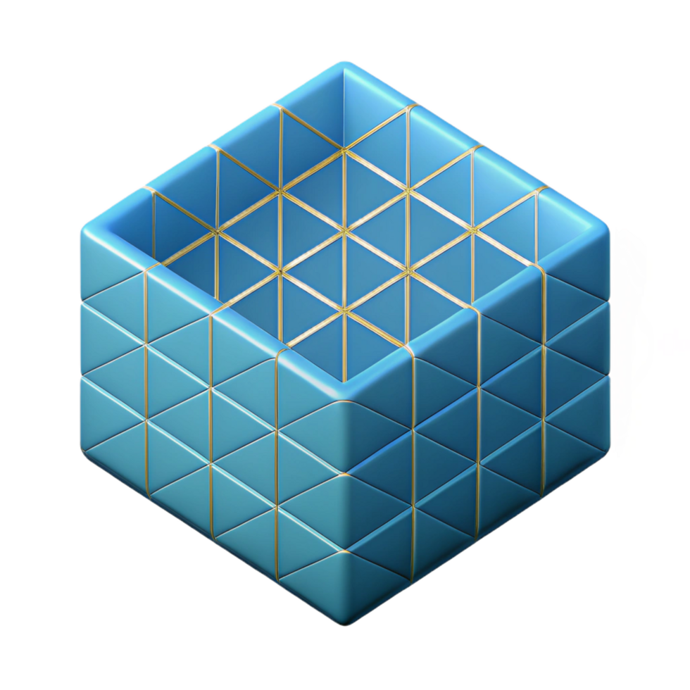 dazzling surreal Geometric shapes in grid, crisp edges, single-weight stroke, flat color with Scalable Design. sharp png