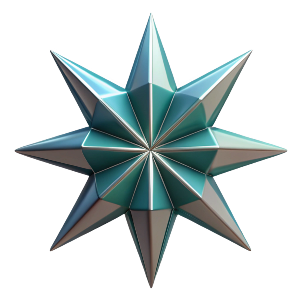 iconic impressionist Geometric starburst design, sharp edges, flat color, symmetrical with Scalable Design. flawless png