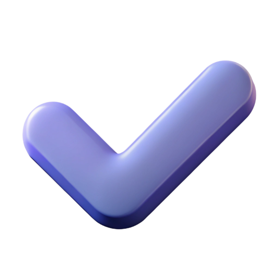 romantic vibrant Clean lines icon of a checkmark. Flat color, crisp edges, minimal with Scalable Design. fine detail png