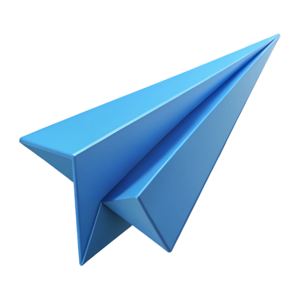 exemplary geometric Paper airplane with folded wings. Minimal, crisp edges, with Scalable Design. artisan png