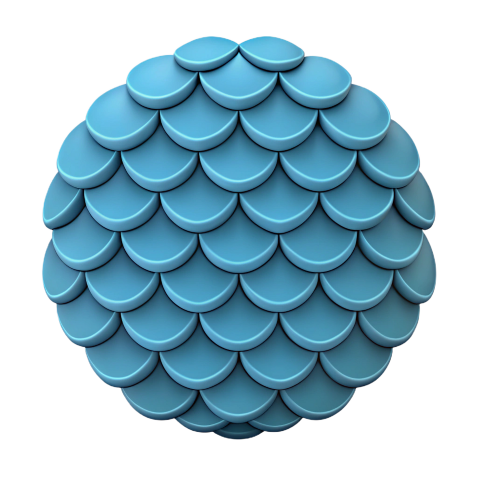 majestic whimsical art deco Fish scale pattern, overlapping shapes, flat color, with Scalable Design. exclusive png