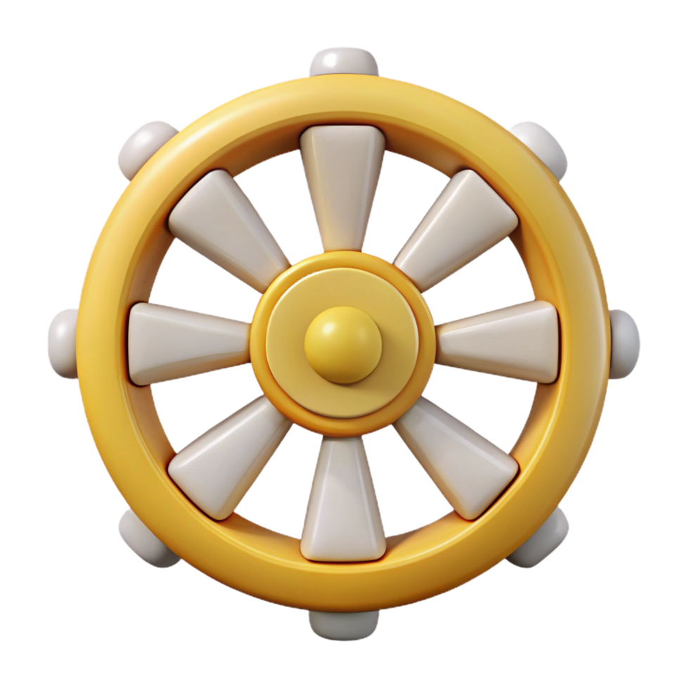glorious coveted Symmetrical, flat color Dharma wheel with sharp edges and a clean design. with Scalable Design. png