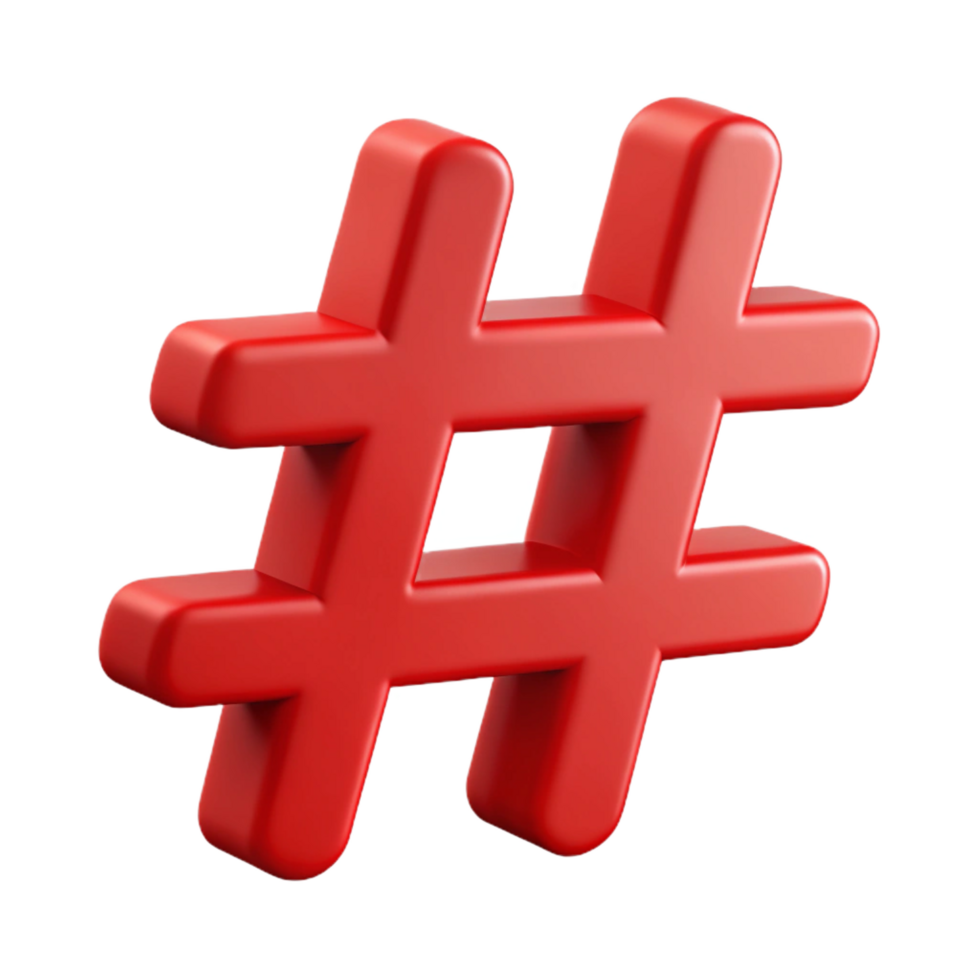gorgeous harmonious surreal Crisp edges, flat red hashtag symbol. Minimal, geometric with Scalable Design. flawless png