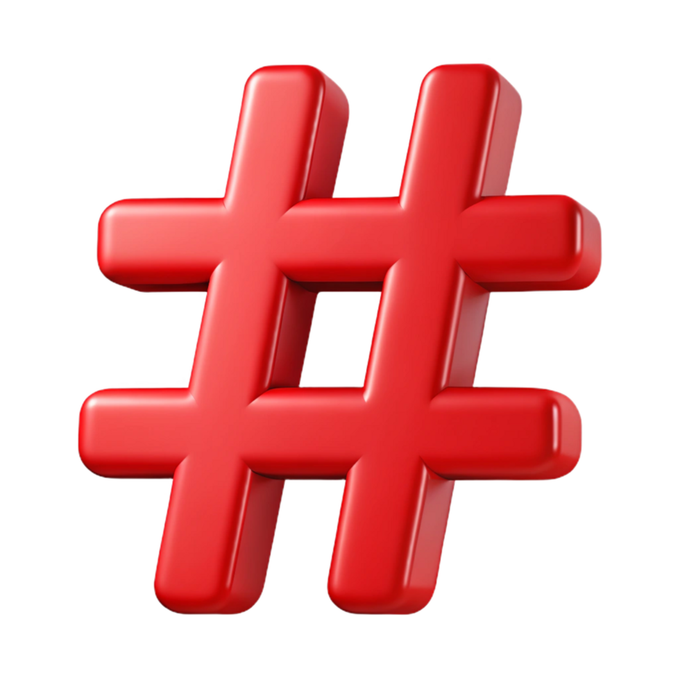 distinguished gothic Crisp edges, flat red hashtag symbol. Minimal, geometric with Scalable Design. fine detail png