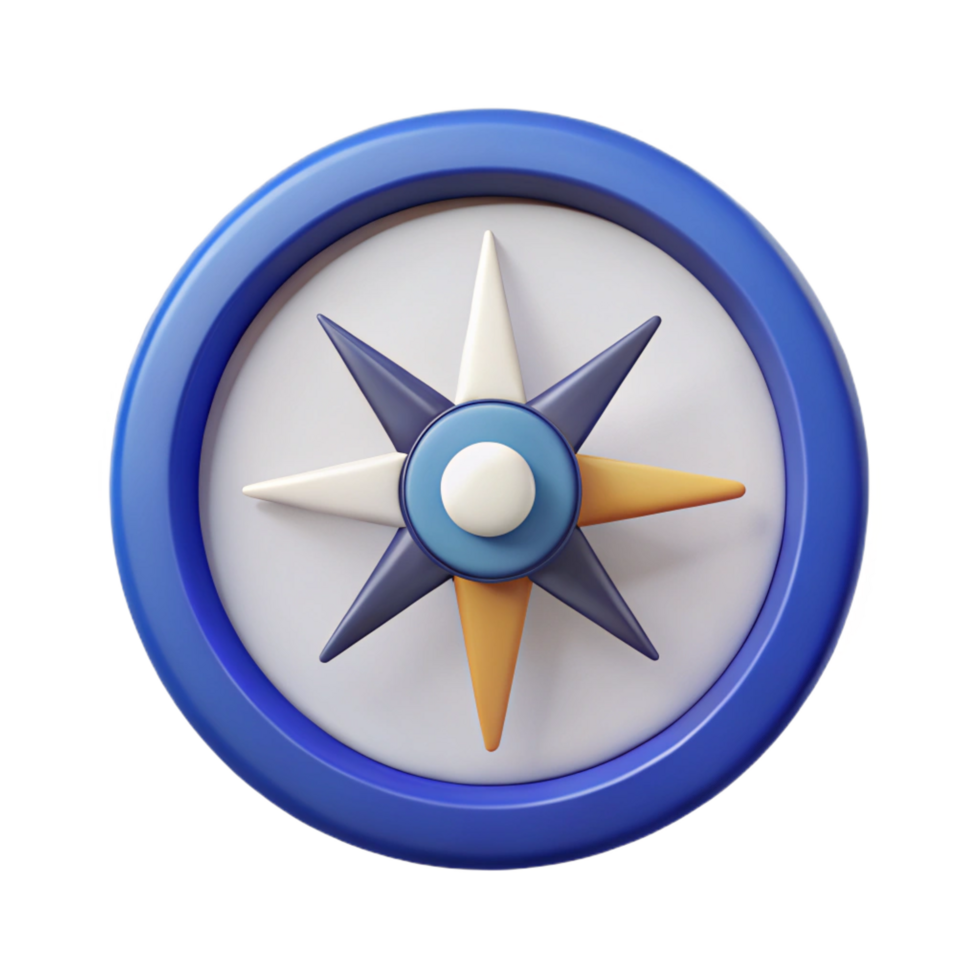 enchanting inspired Symmetrical, stylized compass icon with clean lines, flat color. with Scalable Design. png