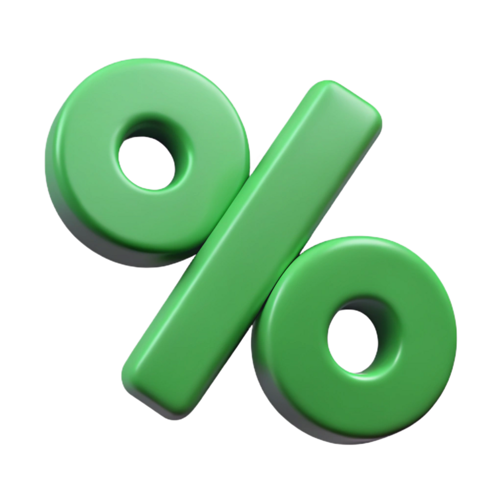 magnificent vintage Minimal, geometric percent symbol. Flat green, crisp edges with Scalable Design. high quality png
