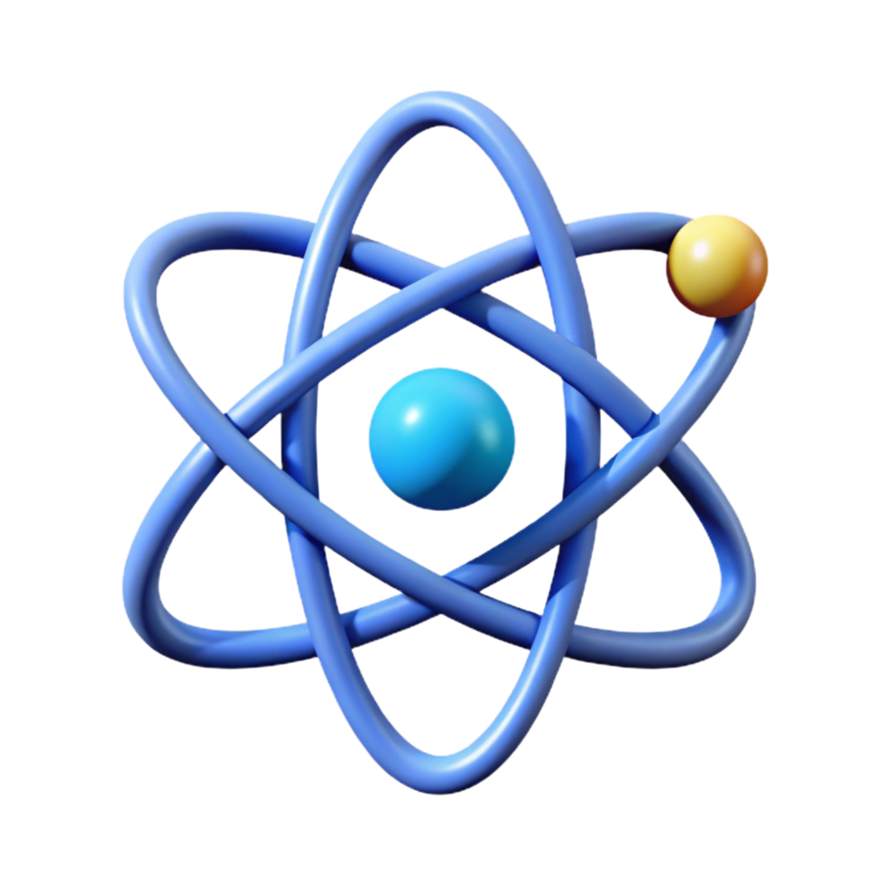 joyful fascinating Symmetrical atomic symbol. Flat color, crisp edges, single-weight stroke with Scalable Design. perfect clarity png