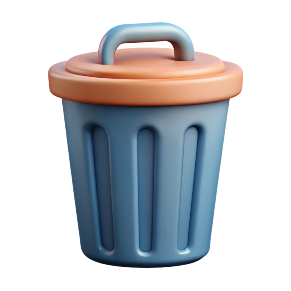 mysterious enchanting Trash can pictogram. Scalable design, flat color, single-weight stroke with Scalable Design. studio quality png