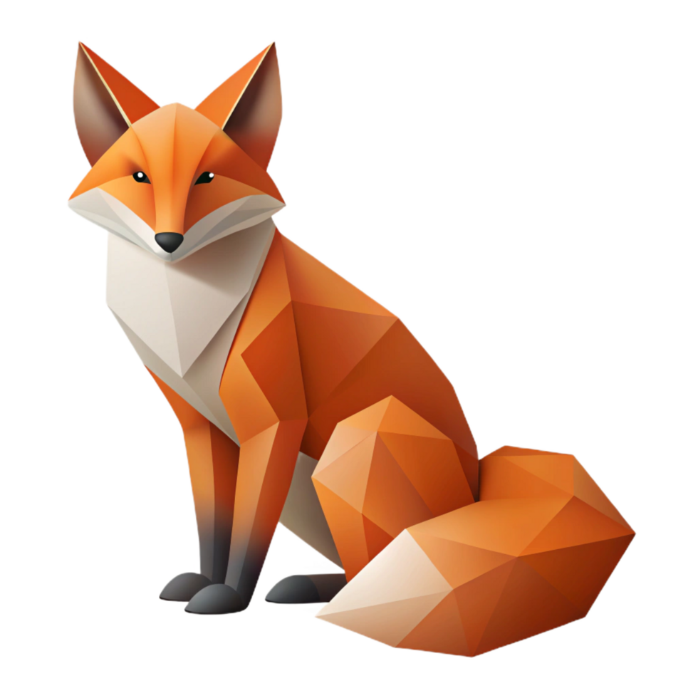 serene sought-after Geometric fox silhouette sitting. Clean lines, minimal, flat color with Scalable Design. png