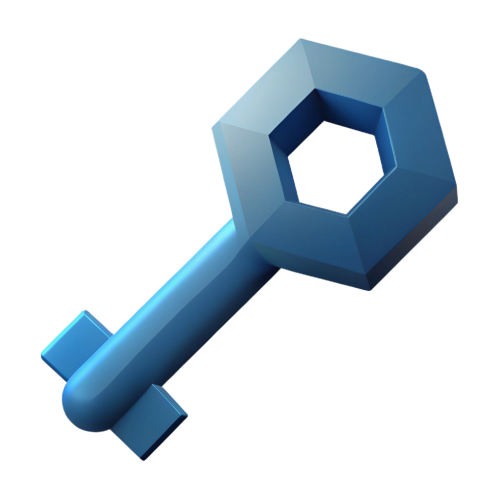 memorable tropical Geometric key silhouette. Clean lines, minimal, flat color with Scalable Design. studio quality png