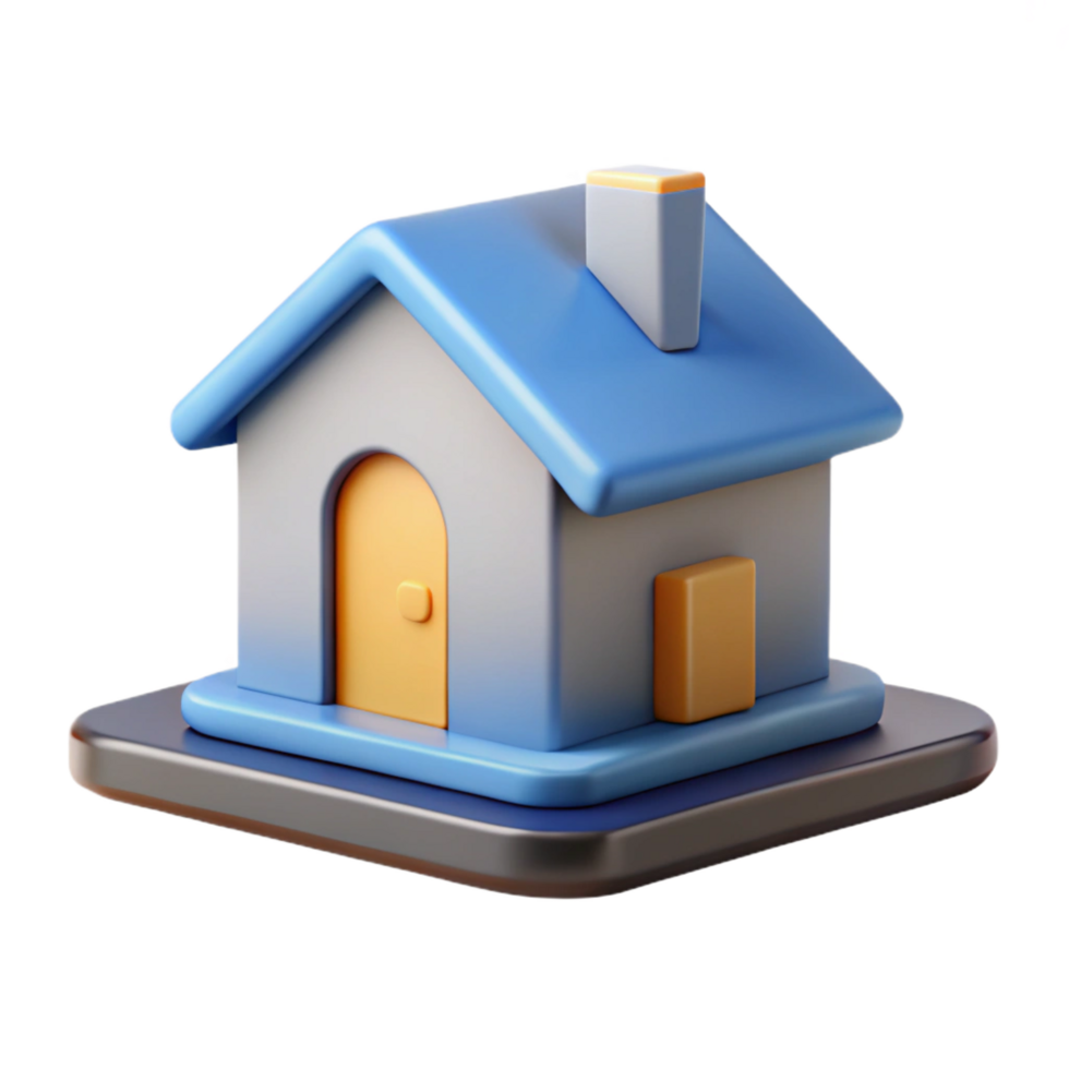rare retro Minimalist representation of a house with a single-weight stroke. Flat color. with Scalable Design. professional png
