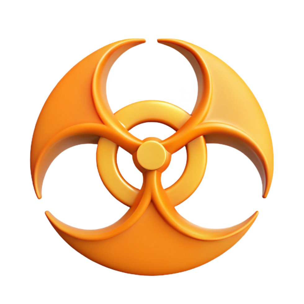 whimsical elegant Clean lines forming a stylized, scalable biohazard symbol. Flat color with Scalable Design. professional png