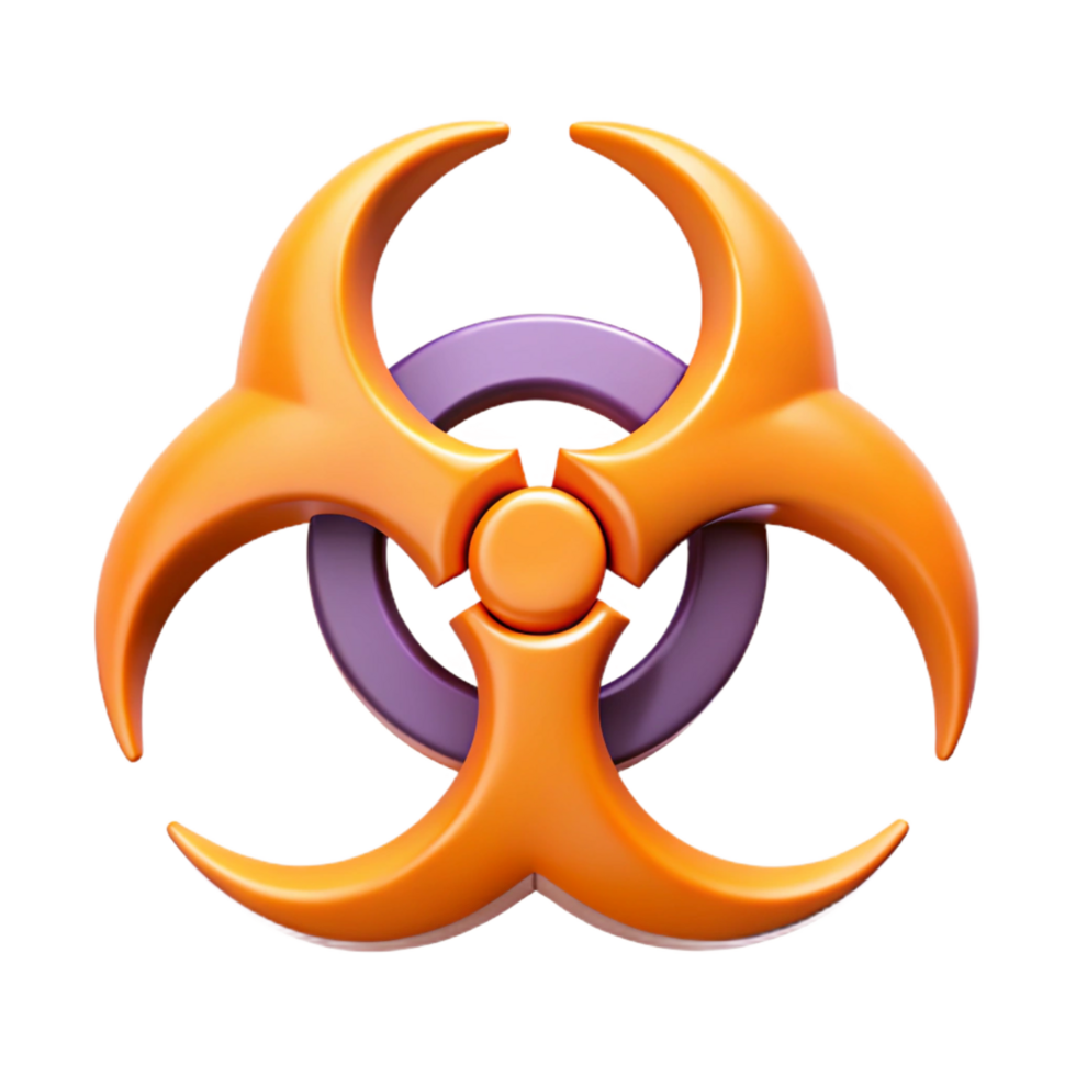 intense breathtaking Clean lines forming a stylized, scalable biohazard symbol. Flat color with Scalable Design. luxury png