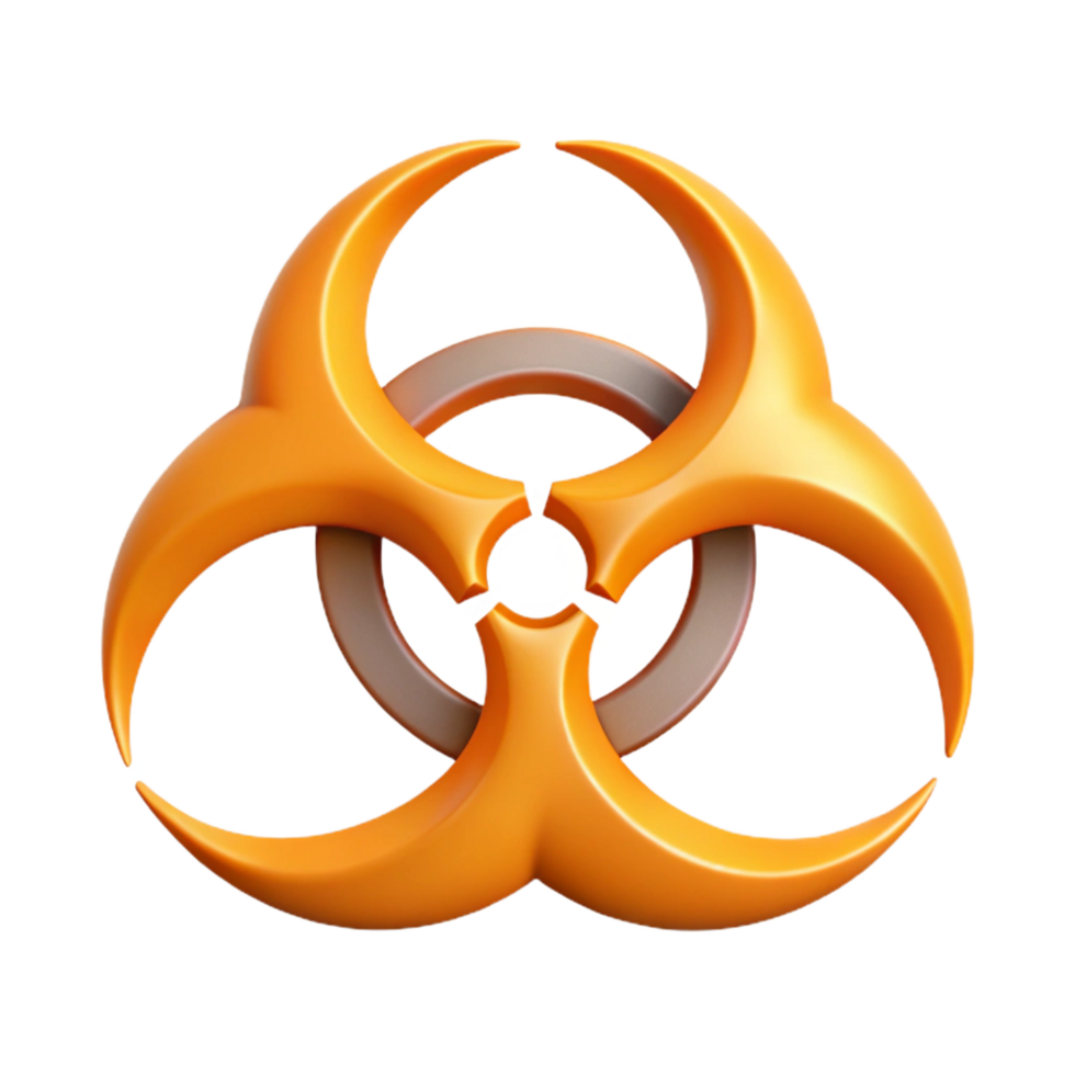 mesmerizing intense urban Clean lines forming a stylized, scalable biohazard symbol. Flat color with Scalable Design. flawless png