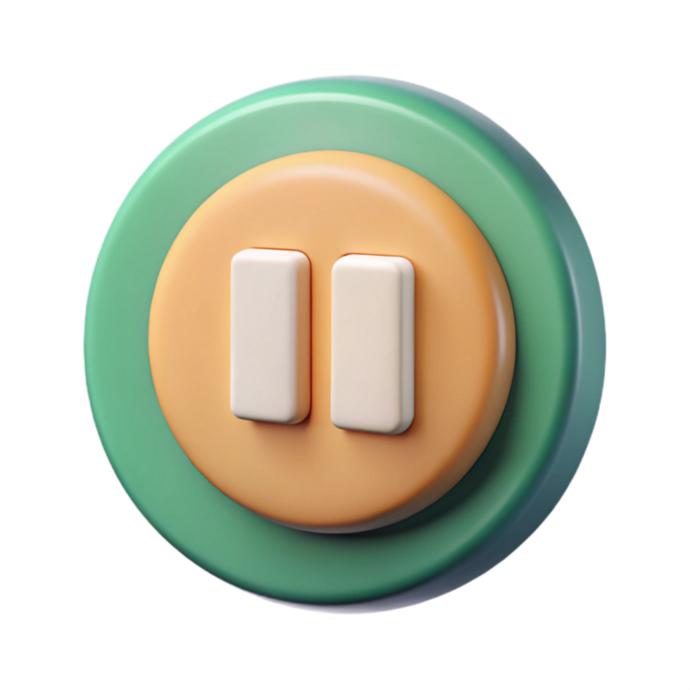 iconic abstract A scalable pause button icon. Symmetrical, geometric, single-weight stroke with Scalable Design. expertly shot png