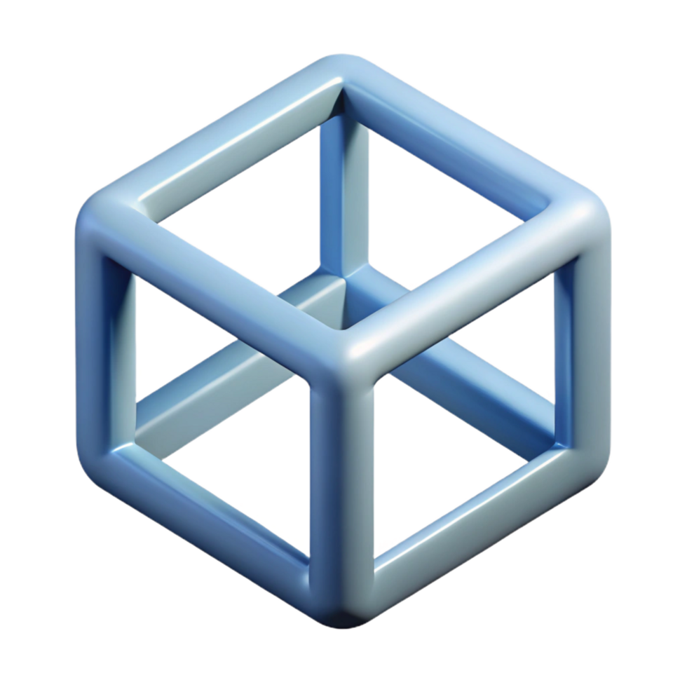 bold gorgeous Geometric outline of a cube. Clean lines, scalable, flat color with Scalable Design. original png