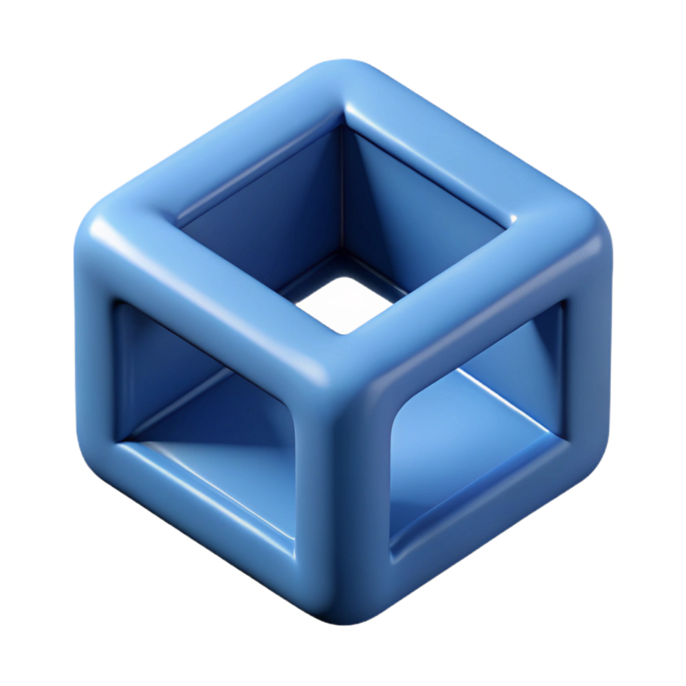 hypnotic calm traditional Rotating cube with truncated corners. Clean lines, with Scalable Design. professional png