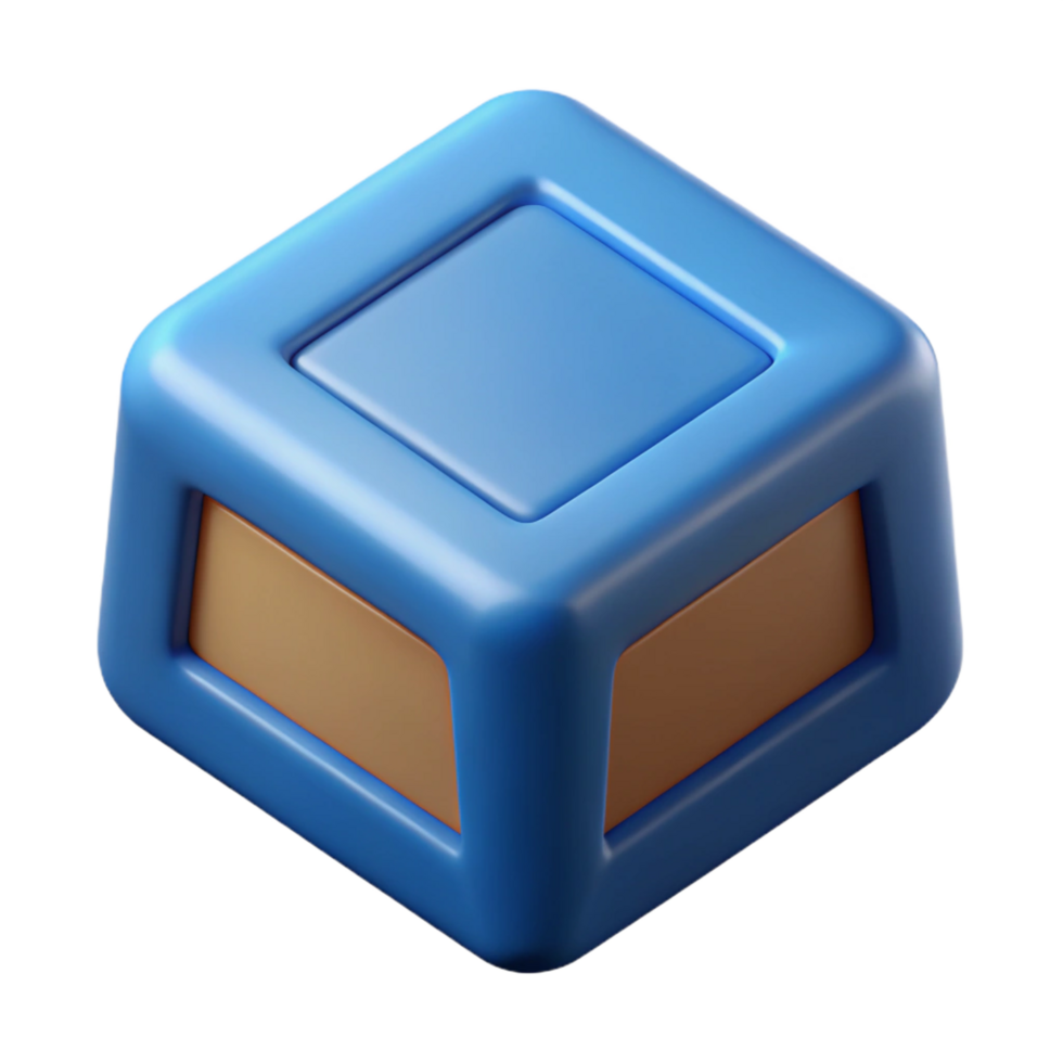 rare artistic Rotating cube with truncated corners. Clean lines, with Scalable Design. detailed png