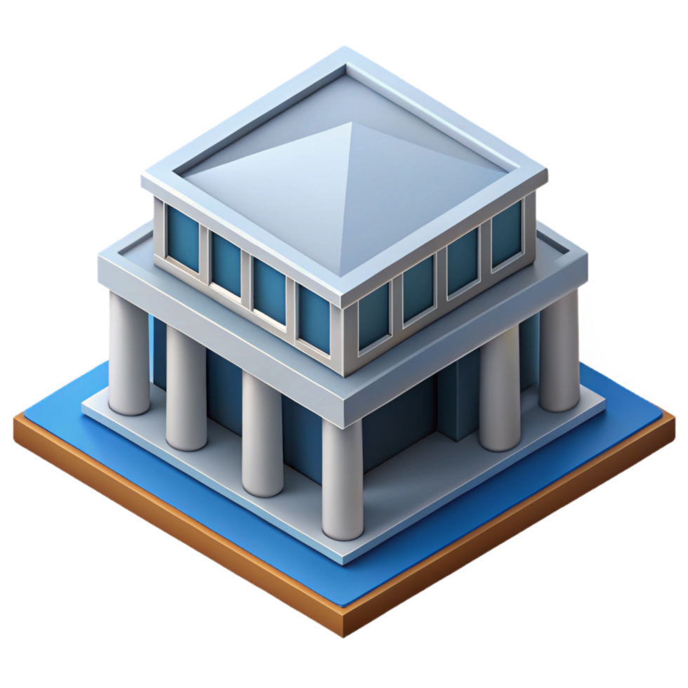 striking art deco Isometric projection of a building. Crisp edges, geometric with Scalable Design. high quality png