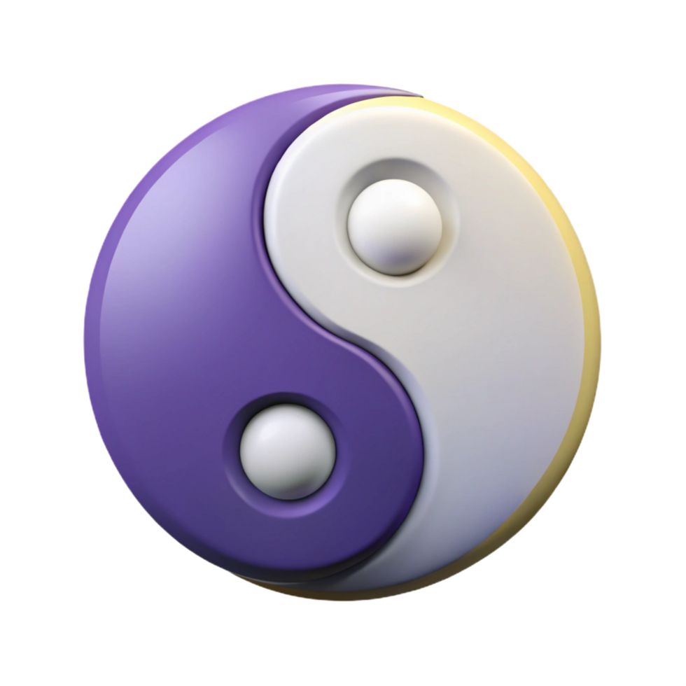 immaculate surreal Symmetrical outline of a yin-yang symbol. Crisp edges, flat color, minimal with Scalable Design. studio quality png
