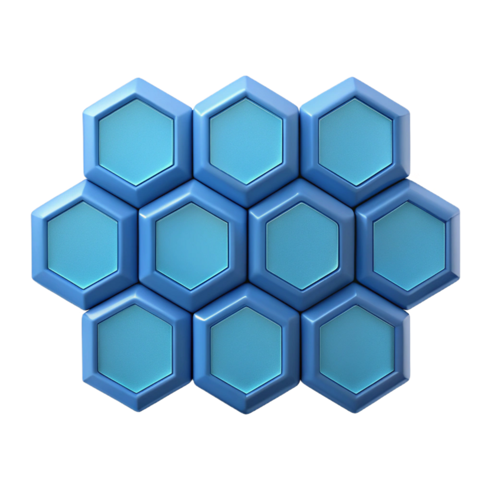 melancholic fascinating Symmetrical arrangement of hexagons forming a honeycomb. Flat color, crisp edges with Scalable Design. refined png