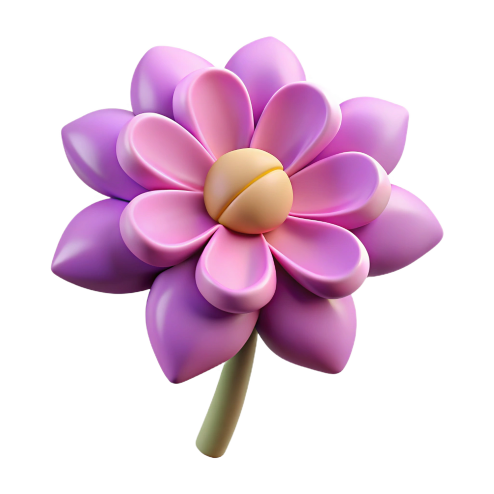 timeless mid-century Single-weight stroke flower. Minimal design, flat color, clean lines, with Scalable Design. high resolution png