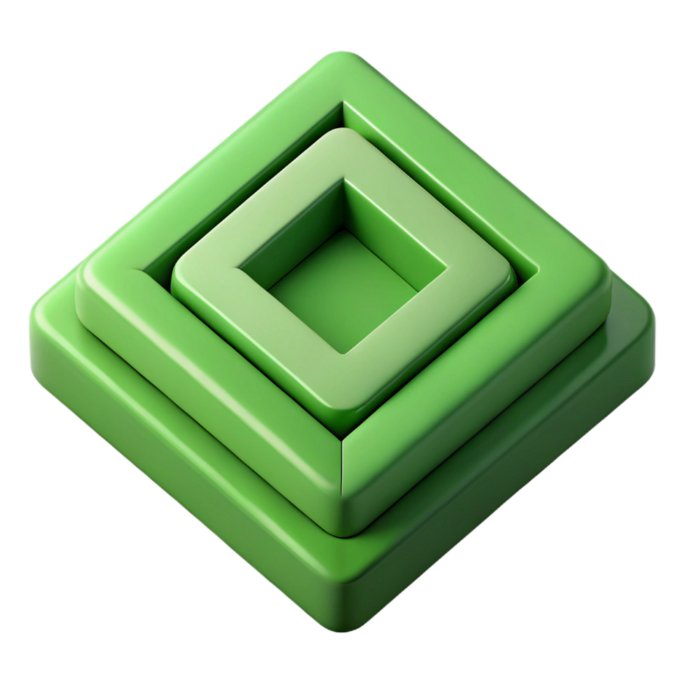 notable elegant Geometric, overlapping squares forming a larger square. Flat green with Scalable Design. 4K png