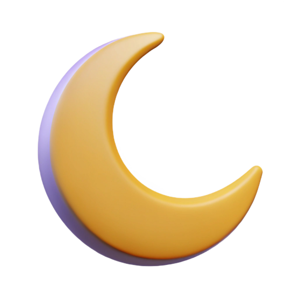 dreamy splendid Smiling crescent moon character with pointed tips. Clean lines, flat color, minimal design with Scalable Design. perfect clarity png