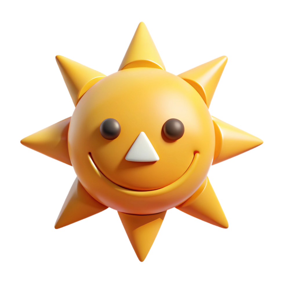 exceptional retro Circular sun character with triangular rays. Crisp edges, flat color, symmetrical design with Scalable Design. detailed png