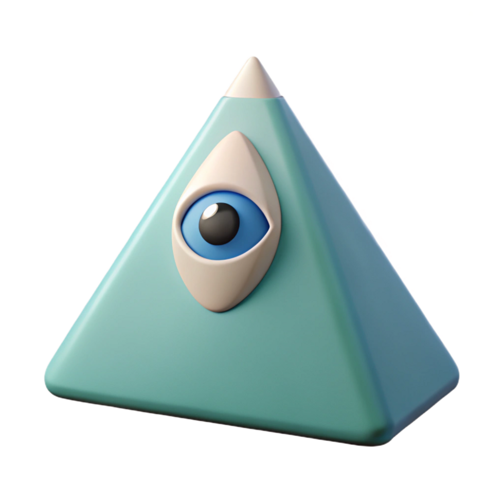 sumptuous elegant Triangular mountain with a single, centered eye. Clean lines, flat color, crisp edges with Scalable Design. authentic png