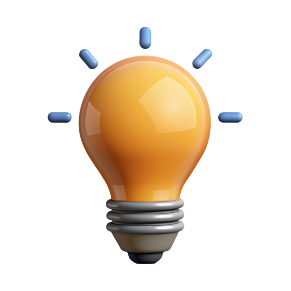mysterious glorious Minimal line art of a lightbulb. Single-weight stroke, flat color, with Scalable Design. high quality png