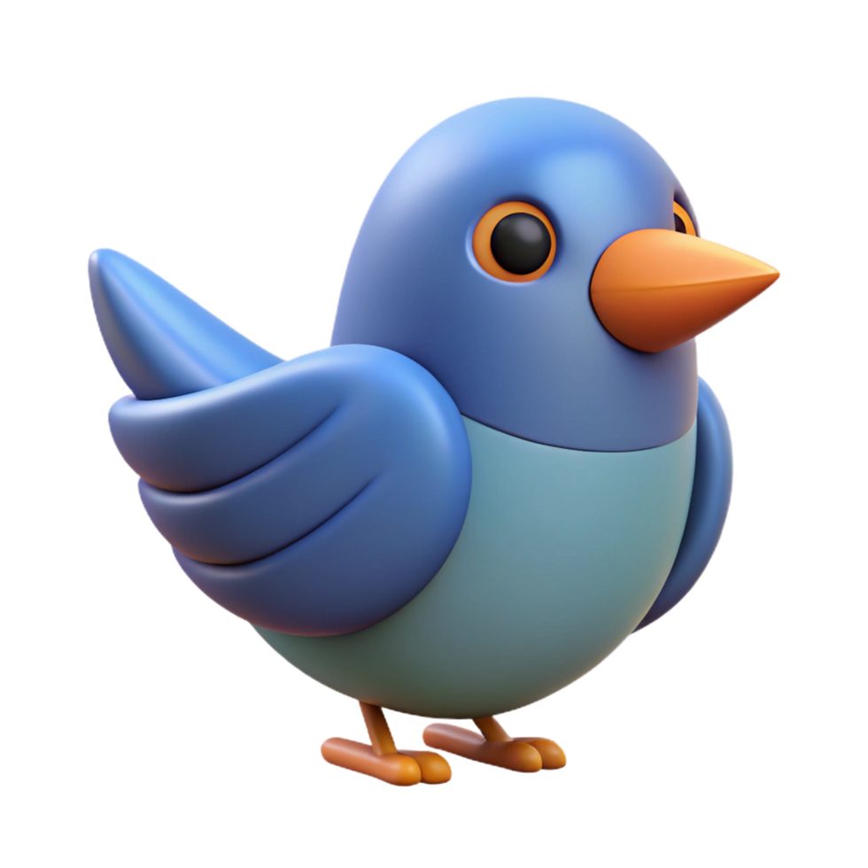 stunning modern Bird character with a circular body and triangular wings. Minimal design, flat color, single-weight stroke with Scalable Design. original png
