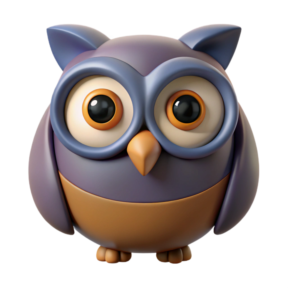immaculate modern Geometric owl with large circular eyes. Symmetrical design, flat color, crisp edges with Scalable Design. museum quality png