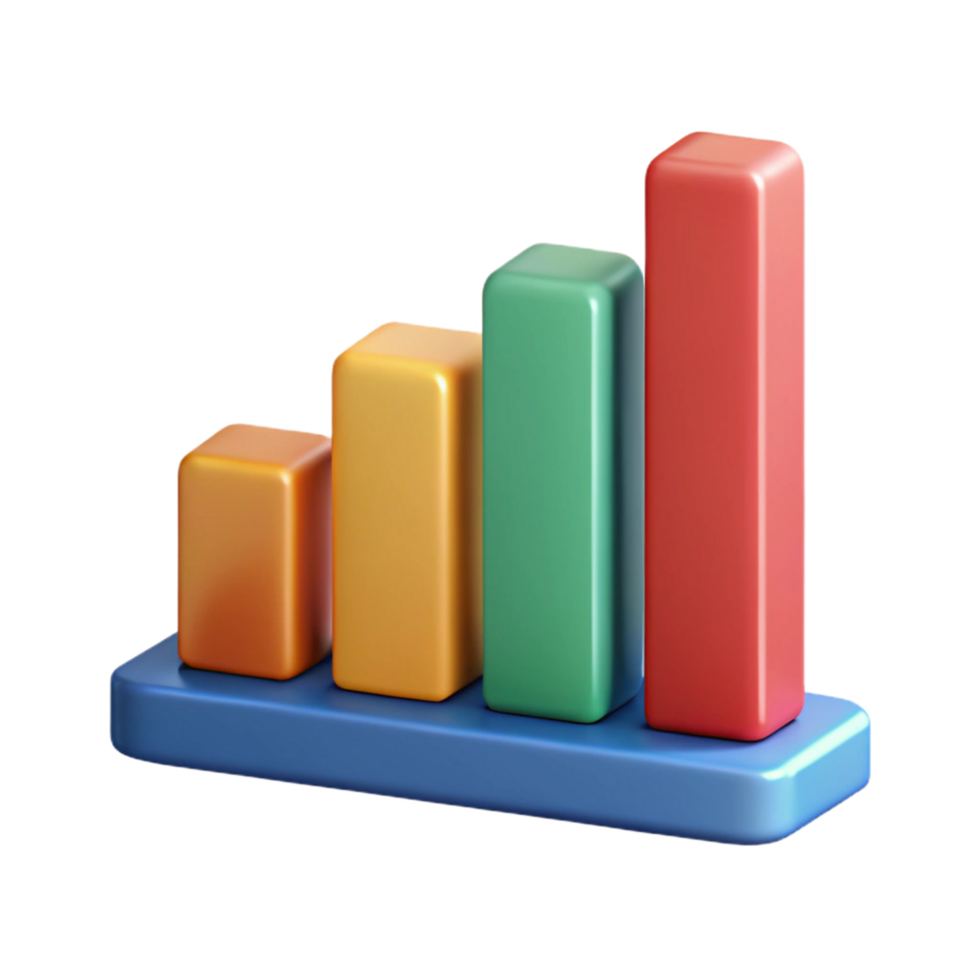 dazzling dynamic tropical Bar graph with labeled axes. Clean lines, scalable design, flat color with Scalable Design. expertly shot png