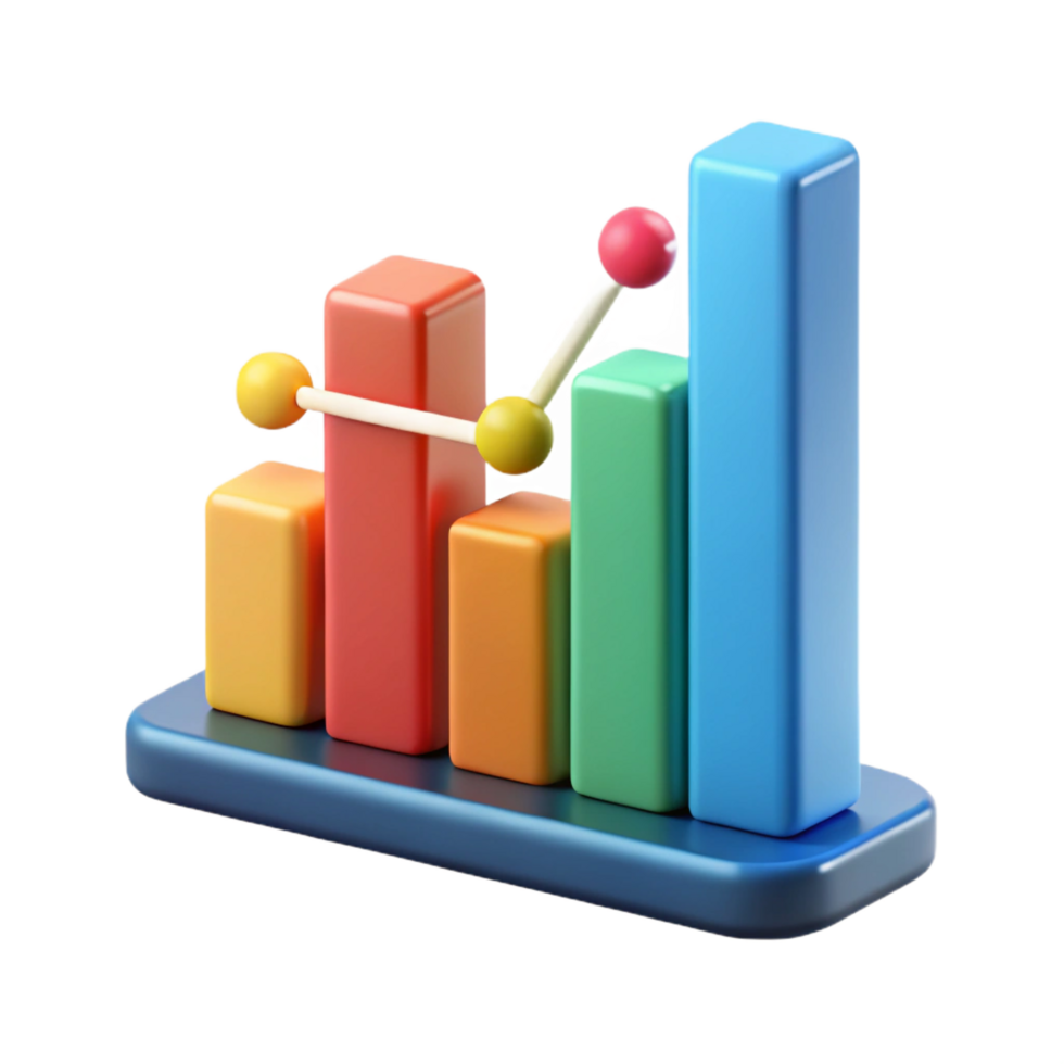 dynamic impressive Bar graph with labeled axes. Clean lines, scalable design, flat color with Scalable Design. precision png
