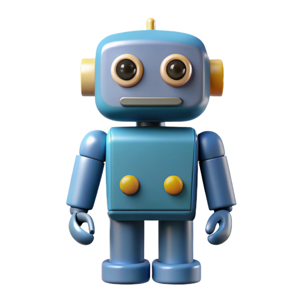 exquisite peaceful renaissance Simple robot with a rectangular body and circular head. Scalable, flat color, single-weight stroke with Scalable Design. masterfully captured png
