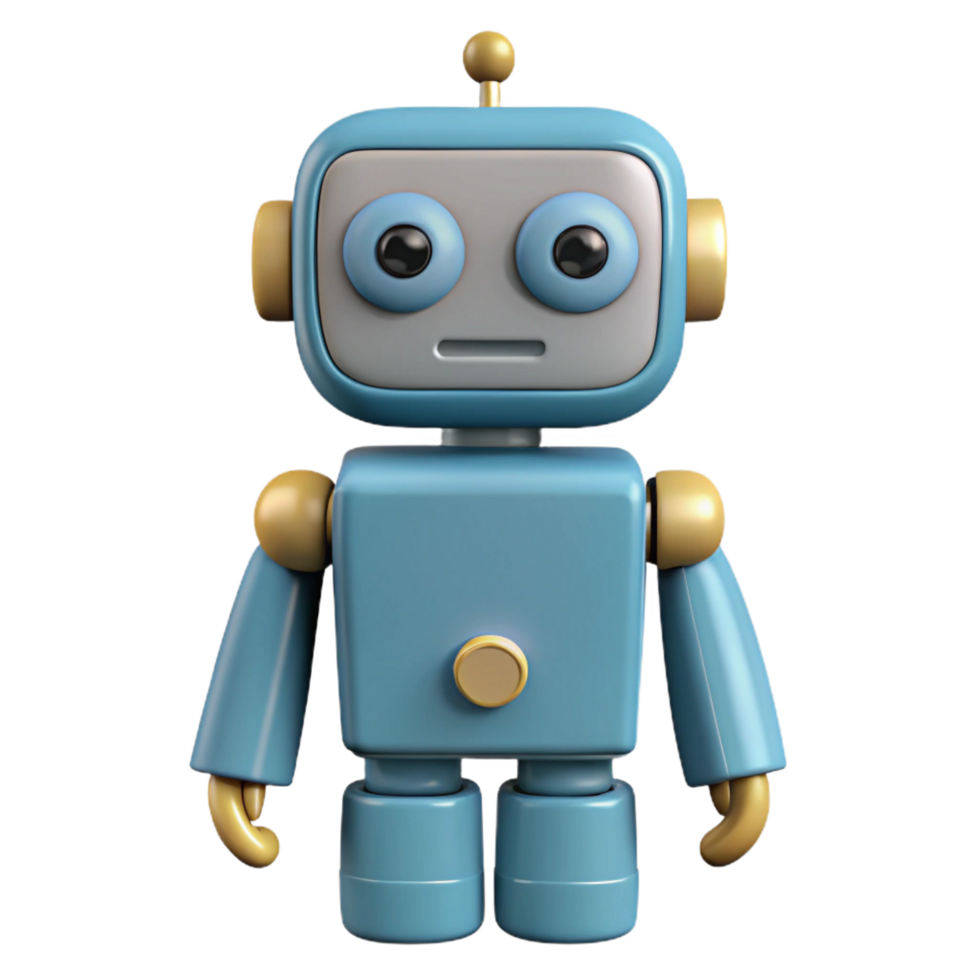 fascinating vintage Simple robot with a rectangular body and circular head. Scalable, flat color, single-weight stroke with Scalable Design. genuine png