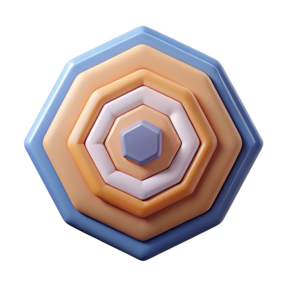 harmonious picturesque A series of concentric hexagons, single-weight stroke, flat color with Scalable Design. luxury png