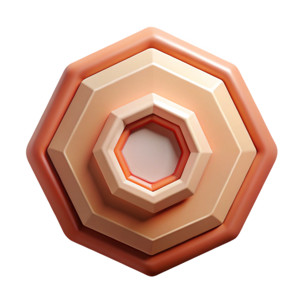 vibrant nordic Concentric octagons, single-weight stroke, flat color, minimal with Scalable Design. fine detail png