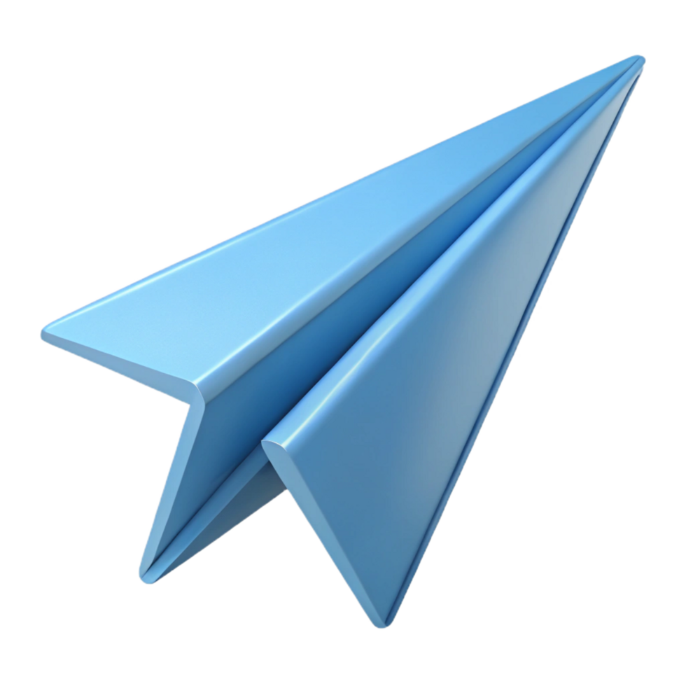 elegant standout Single-weight stroke outline of a paper airplane. Flat color, sharp edges with Scalable Design. png