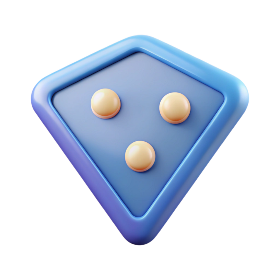 stunning celebrated Triangular badge with three dots. Minimal, flat color, with Scalable Design. png
