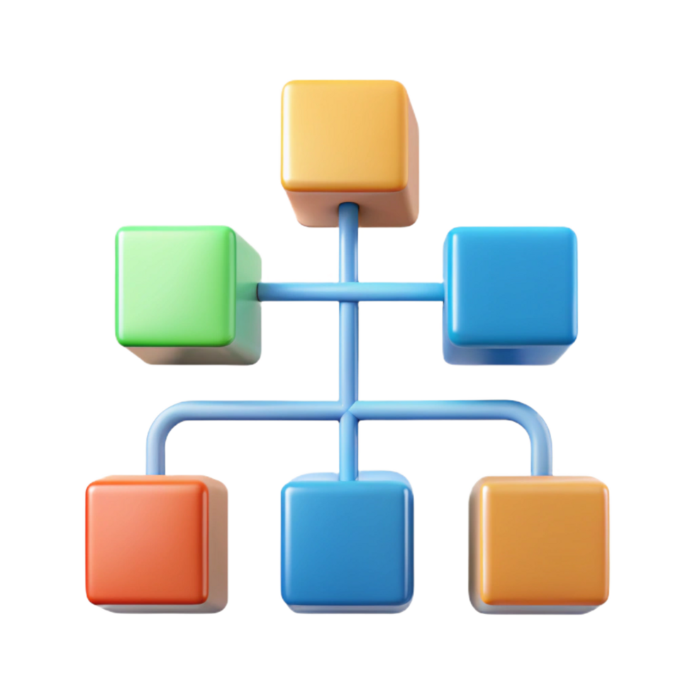 beautiful elegant Flowchart with four connected boxes, arrows, flat color with Scalable Design. crisp png