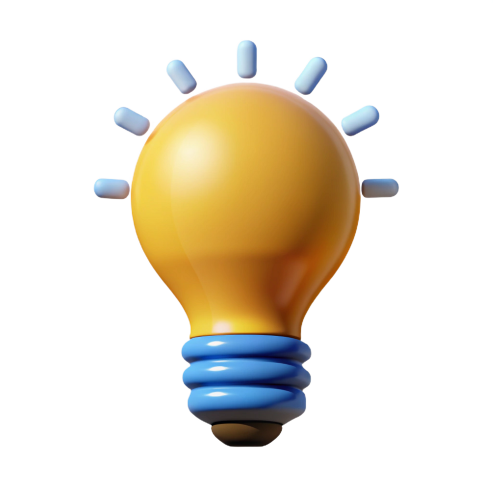 glorious elegant Lightbulb icon with radiating lines, clean lines, with Scalable Design. artisan png
