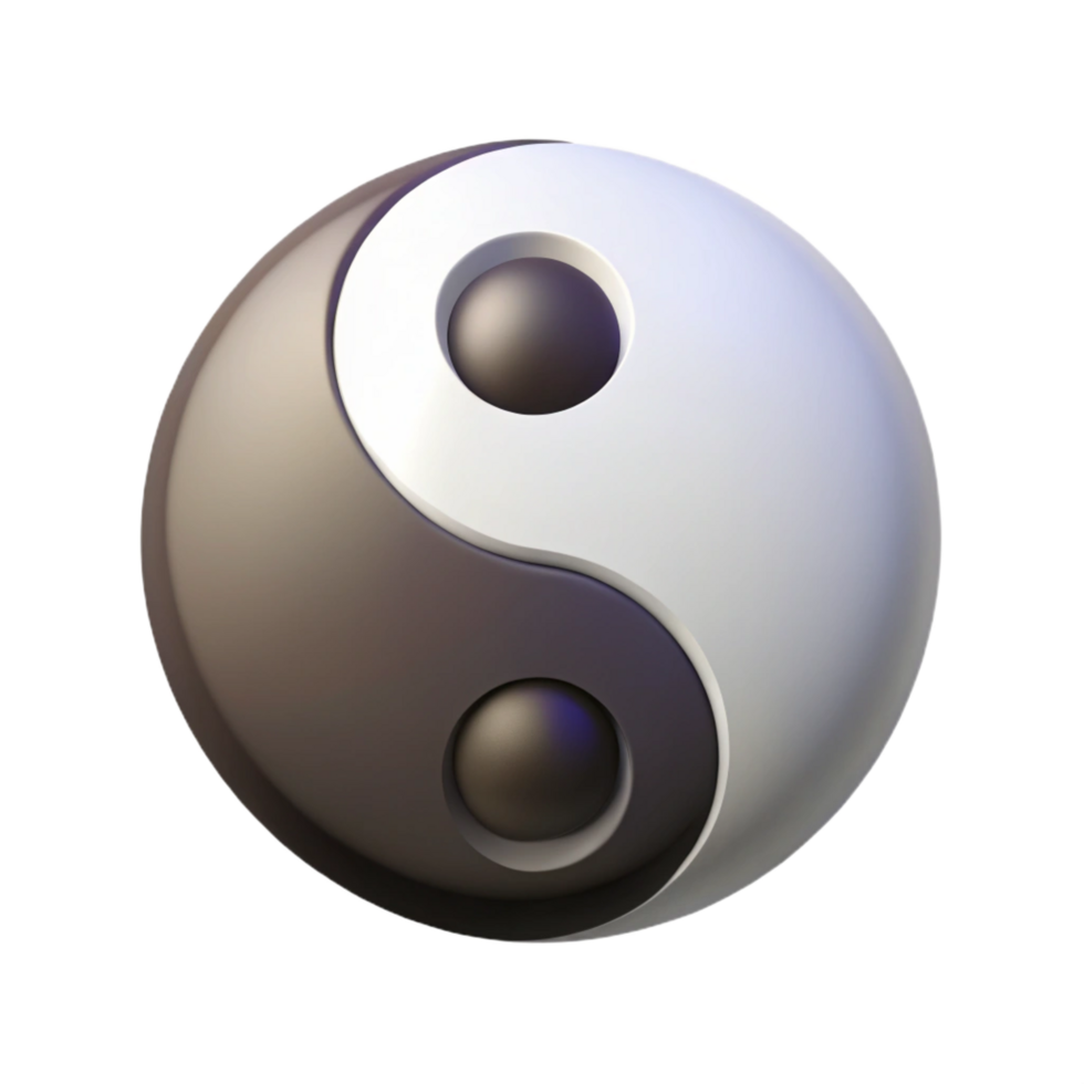 magnificent nostalgic modern Symmetrical silhouette of a Yin Yang symbol. Clean lines, minimal design with Scalable Design. masterfully captured png