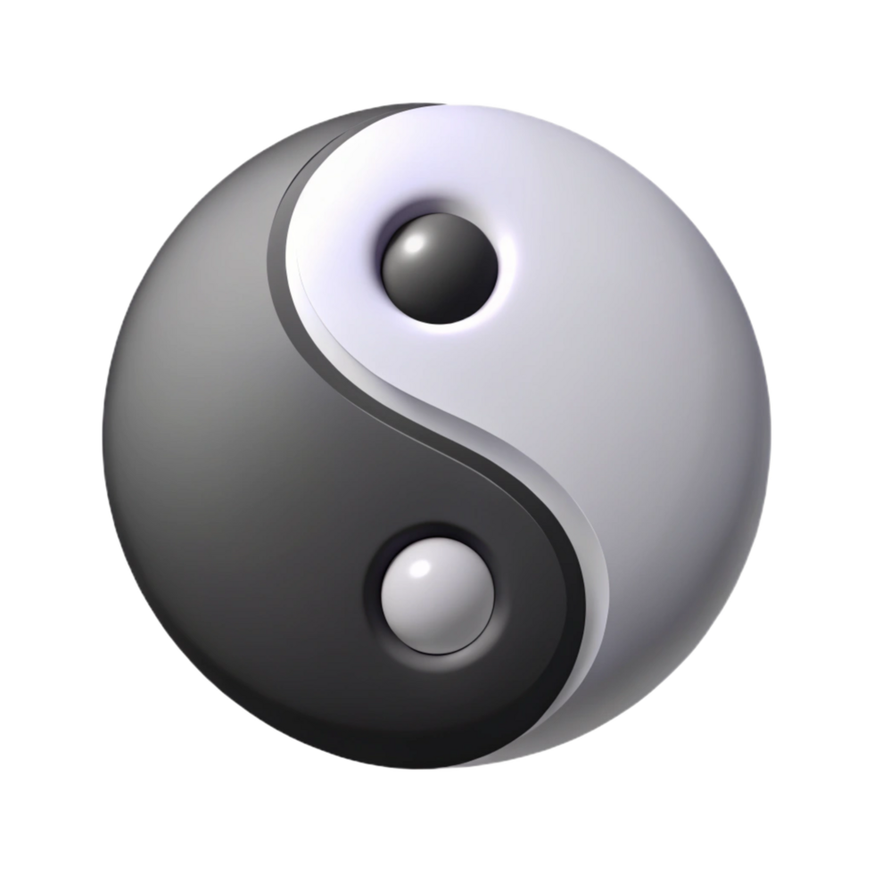 ethereal hypnotic Symmetrical silhouette of a Yin Yang symbol. Clean lines, minimal design with Scalable Design. genuine png