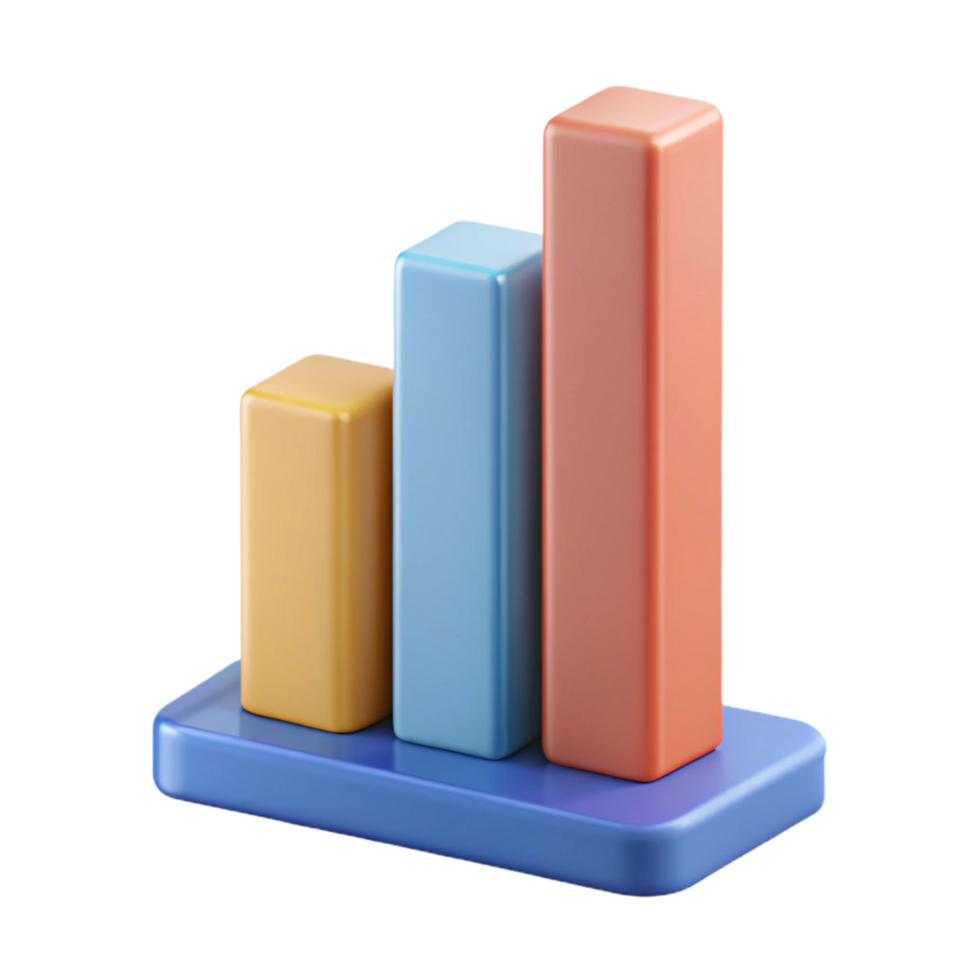 unforgettable industrial Stacked bar graph with three segments, contrasting flat colors, with Scalable Design. 8K png
