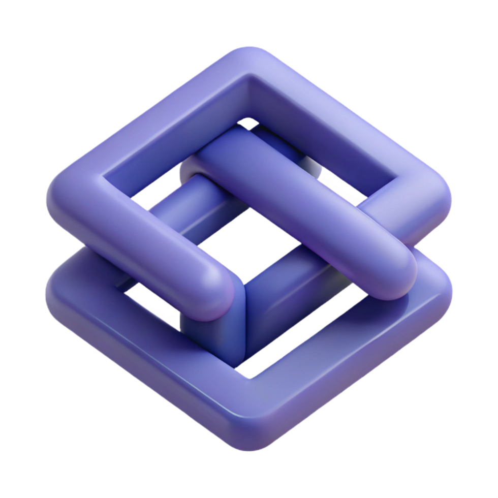 exquisite minimalist Abstract geometric shape with interlocking squares. Clean lines, flat color, minimal design with Scalable Design. artisan png