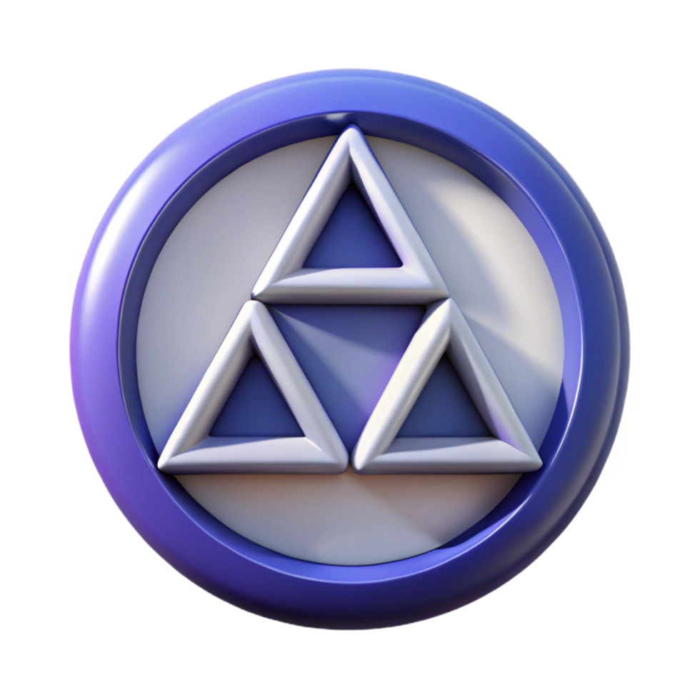 glorious peaceful organic Circular logo with three intersecting triangles. Symmetrical design, flat color, clean lines with Scalable Design. refined png